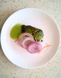 Close-up of salad in plate on table