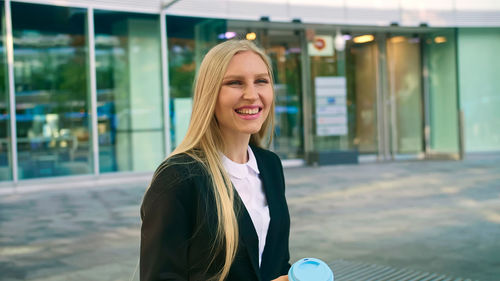 Portrait of smiling young woman