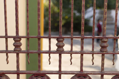 Full frame shot of rusty metal fence