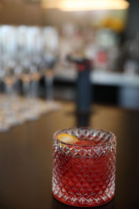 Close-up of drink on table at restaurant