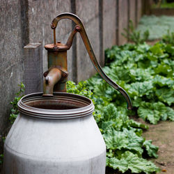 Close-up of a hand pump