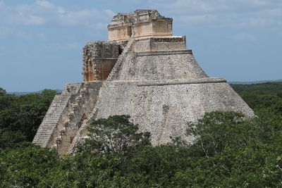 Low angle view of historical building against sky