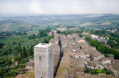 Aerial view of a town