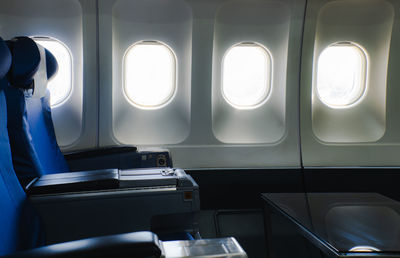 Interior of airplane