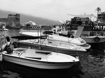 Boats in harbor