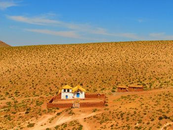 Built structure on barren landscape