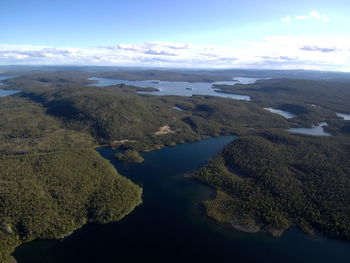 Aerial view of landscape against sky