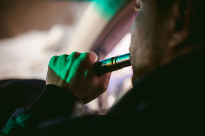 Man smoking electronic cigarette