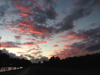 Empty road at sunset