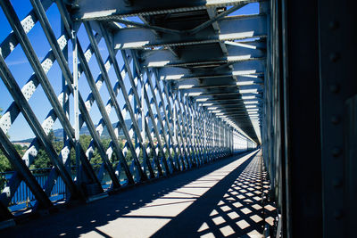 Sunlight falling on footbridge