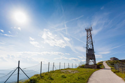 Low angle view of tower against sky