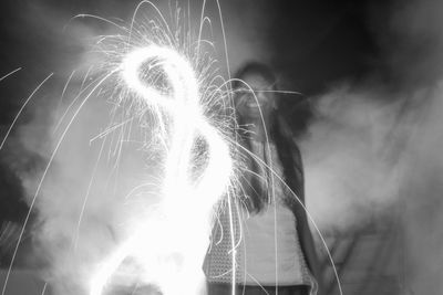 Close-up low angle view of fire