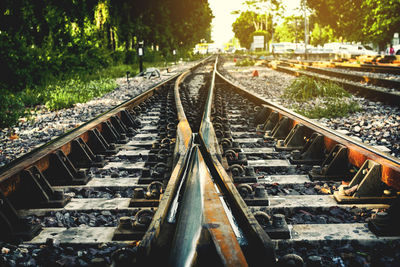 Diminishing view of railroad tracks