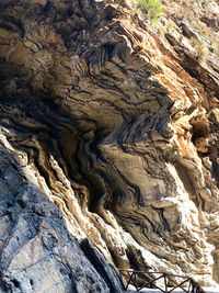 High angle view of rock formation on land