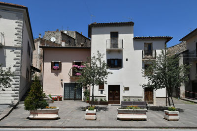 The town square of campo di giove, a village in abruzzo, italy.