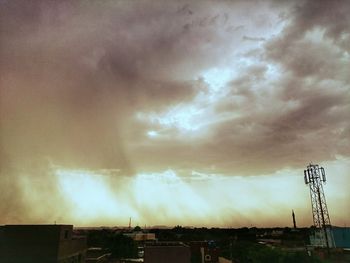 Storm clouds over city