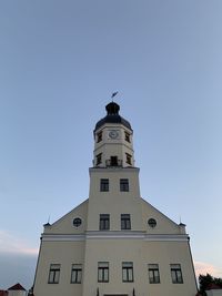 Low angle view of building against clear sky