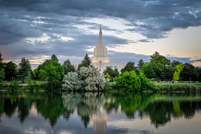 Idaho falls temple at sunset