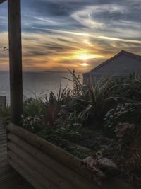 Scenic view of sea at sunset