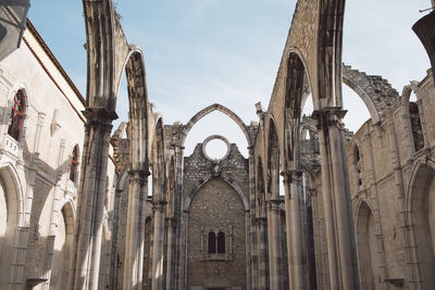 Low angle view of historical building against sky