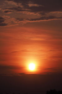 Scenic view of dramatic sky during sunset