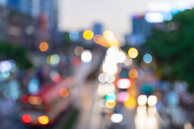 Defocused image of illuminated city street