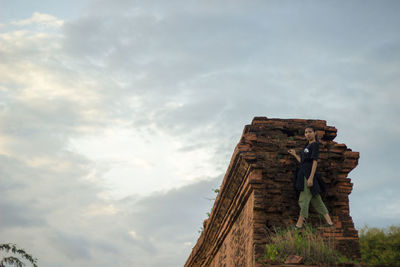 Low angle view of historical building against sky