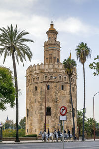 The torre del oro is a dodecagonal military watchtower in seville, spain