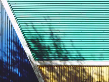 Low angle view of multi colored roof