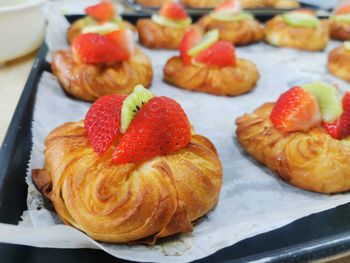 Close-up of dessert on table