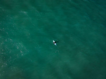 High angle view of swimming pool in sea