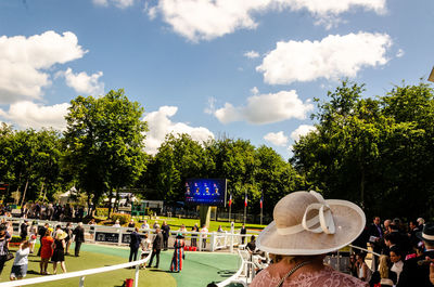 People in park against sky