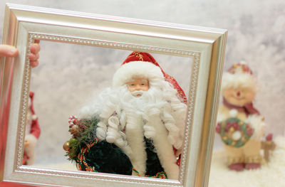 Close-up of christmas decorations at home