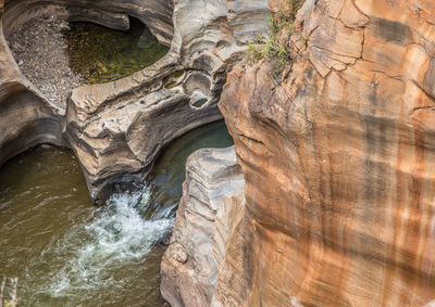 Rock formations in a river