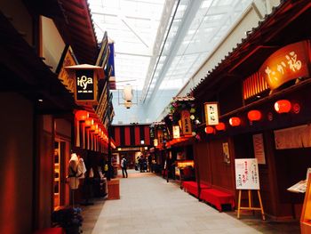 Narrow alley along buildings