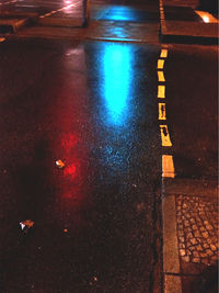 Empty road at night