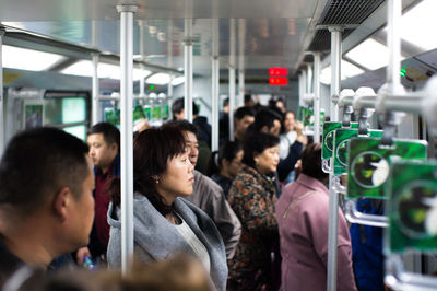 Group of people in train