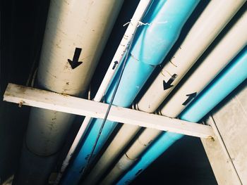 High angle view of pipes