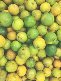 Full frame shot of lemons in market