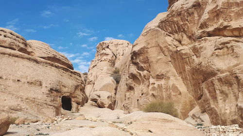 Low angle view of rock formation