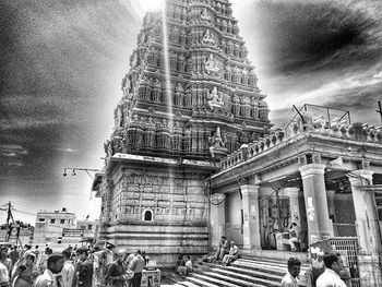 Low angle view of temple against sky