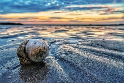 Close-up of pebbles on beach