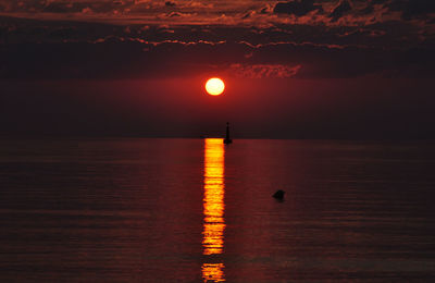 Scenic view of sunset over sea