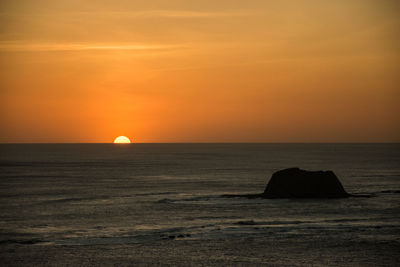 Scenic view of sea during sunset