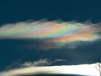 Low angle view of rainbow in sky