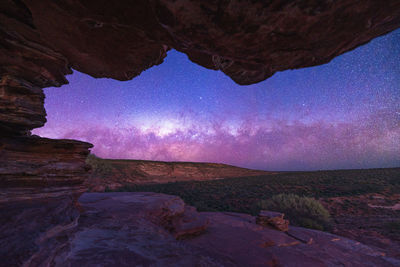 Scenic view of rock formation against sky
