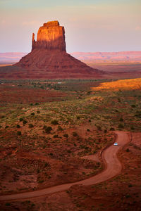 Scenic view of landscape against sky during sunset