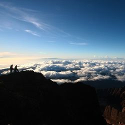 Scenic view of silhouette landscape against sky