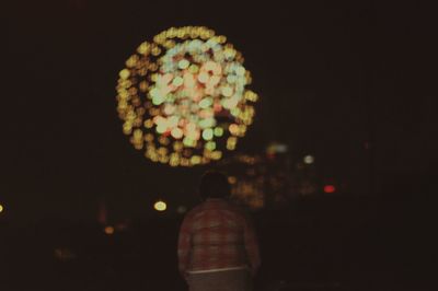 View of illuminated building