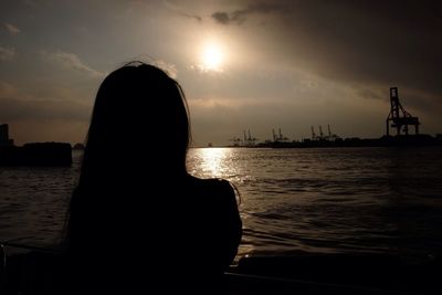 View of sea at sunset